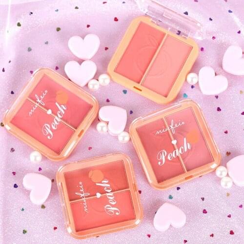 1pc Face Blush Makeup Palette Matte Peach Cute Powder Contour Cheek Rouge Easy To Carry Long Lasting Waterproof Makeup Tools