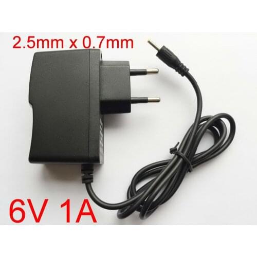 100PCS 6V1A High quality AC 100V-240V Converter Switching power adapter DC 6V 1A 1000MA Supply EU Plug DC 2.5mm x 0.7mm