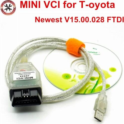 2021 New Arrival Mini-VCI J2534 FOR T-OYOTA TIS Techstream V15.00.028 FTDI FT232RL Diagnostic Cable MINI VCI with 22pin