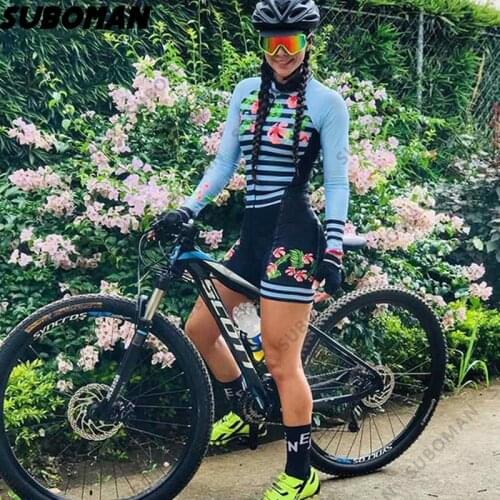 2021 suboman Summer womens Triathlon Outdoor Sports Cycling Wear long-sleeved Cycling close-fitting Professional Rider Jumpsuit