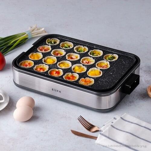 220V/1000W Grilling Machine Octopus Balls Fried Dumplings Non-stick Coating Double Baking Tray, Multi-function Breakfast Machine