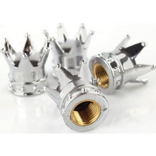 4 Pcs/Lot Car Truck Motocycle Bike Crown Shaped Tire Wheel Stem Air Valve Cap High Quality Tyres Accessories
