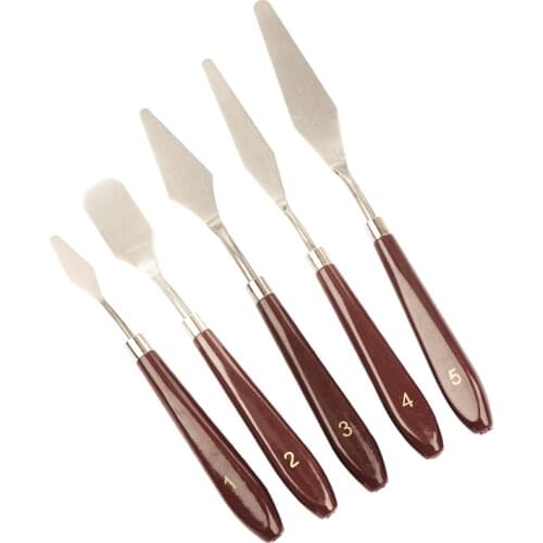 5 Pcs / Set Stainless Steel Knives Oil Painting Palette Knife Scraper Mixing Knife Scraper Artist Crafts Oil Painting Art Tools