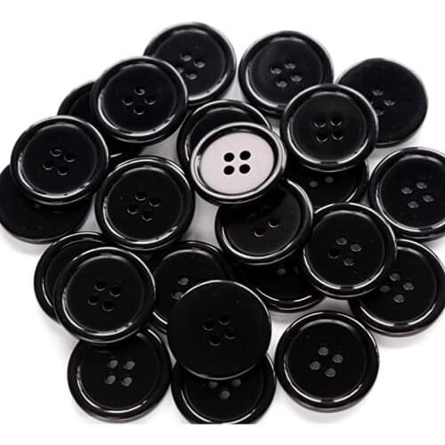 50pcs Black White Resin Buttons10-23mm Sewing Flatback Garment DIY Craft Decoration Overcoat Windbreaker Suit Needlework Antique