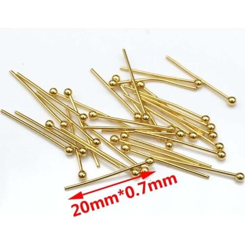 50pcs Gold Tone 20mm/25mm/30mm/40mm Stainless Steel End Ball Head Pins Jewelry Making Findings 22 gauge