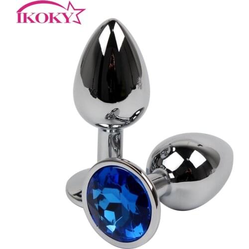 IKOKY Stainless Steel Diamond Butt Plug Anal Bead Sex Toys for Women Men Gay Adults Big Dildo Products Machine Erotic Goods Shop