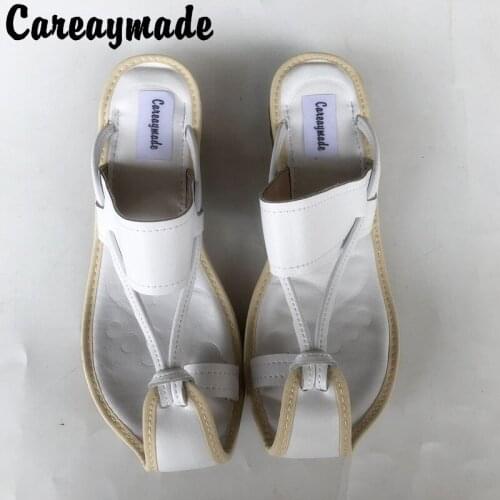 Careaymade-New Summer Genuine Leather pure handmade Slipper,the retro art mori girl shoes,Womens Slipper,3 colors