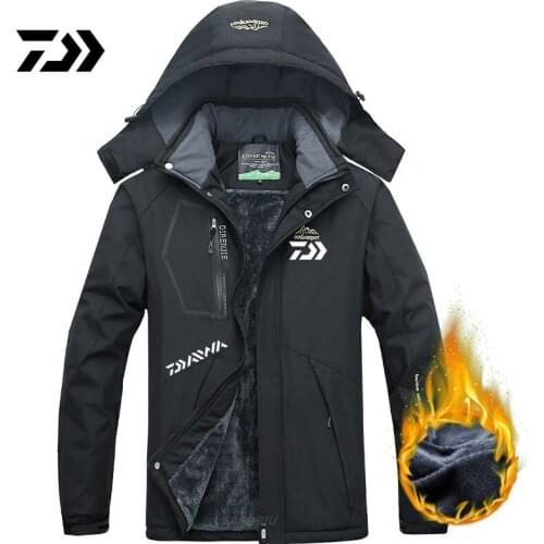 Daiwa Mens Outdoor Mountaineering Fishing Plush Jacket Windproof Waterproof Warm Mountaineering Suit in Autumn and Winter