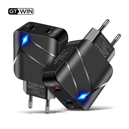 GTWIN Fast charge usb multi-port European standard British and American mobile phone charger travel charging head power adapter