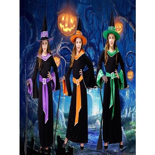 Witch Costume Kids Witch Costume For Girls Cosplay Kids Halloween Party Fancy Dress Birthday Gift Christmas Wizard Dress