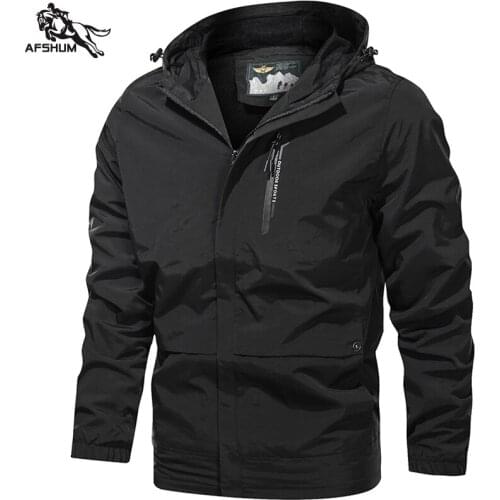 Jacket Men spring autumn New mens jacket Solid color Hooded windbreaker jackets Youth casual Thin section coat Mens coats 5850