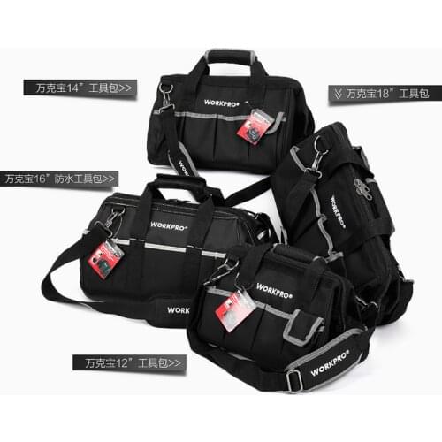 12"14"16"18" Multi-function Electrician Shoulder Storage Bag Tool Kits WORKPRO