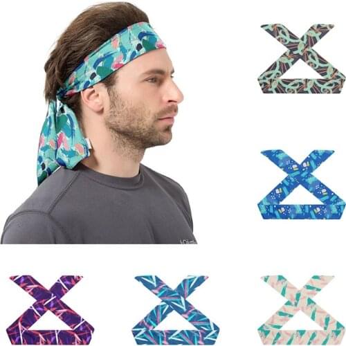 Colorful Printed Sports Headband For Men Fashion Breathable Tennis Fitness Head Band Outdoor Cycling Sports Women Hair Band