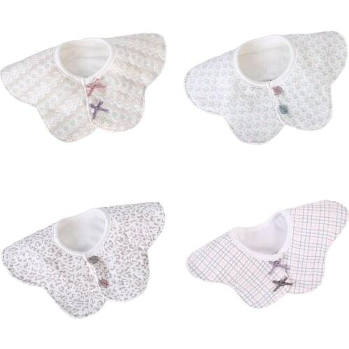 T5EC Baby Feeding Bibs 360​​° Rotate Soft Cotton Breathable Comfortable Absorbent Saliva Towel Toddler Newborn Burp Cloth Gifts