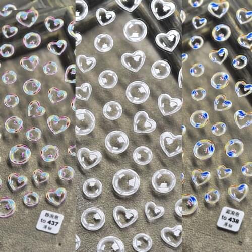 3D Effect Lovely Bubble Nail Sticker Fashion Cute DIY Nail Art Design Decorative Transparent Rainbow Color Bubble Decals