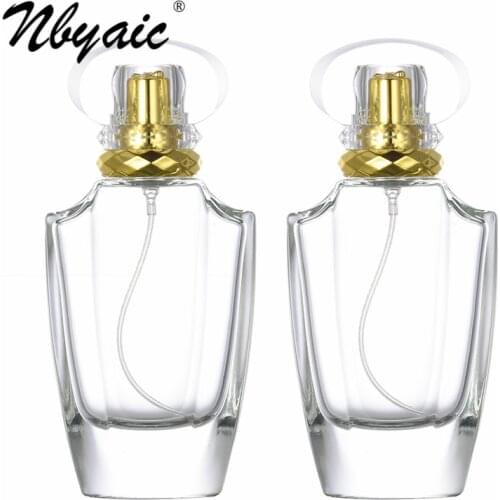 Nbyaic Perfume sub-bottling portable high-end glass bottle 50ml perfume replacement bottle empty bottle spray 1pcs