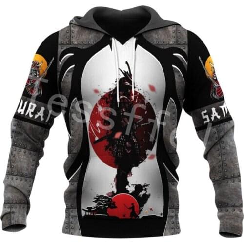 Tessffel Japan Samurai Tattoo 3D Printed New Mens Sweatshirt Harajuku Zipper Hoodie Casual Unisex Jacket Pullover Style-C11