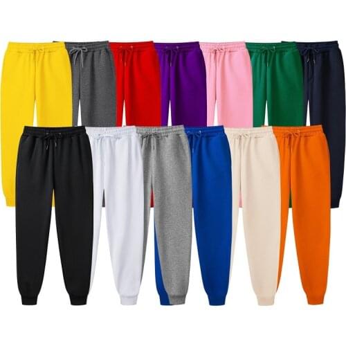 New Mens Joggers Sweatpants Men And Women Brand Mens Solid Color Simple Slim Wild Trousers Spring Casual Pants Male 13 Colors