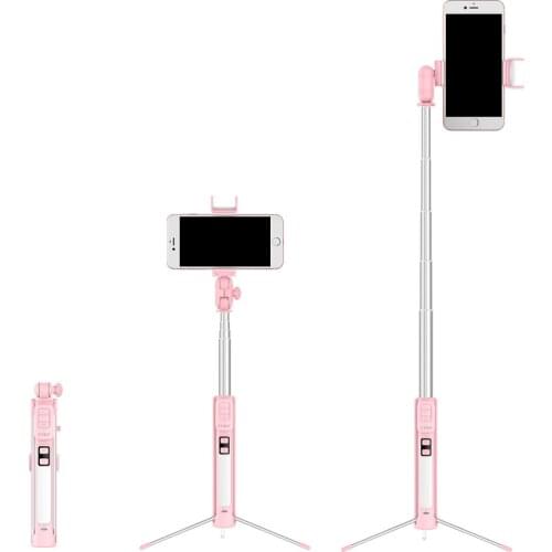 Portable Bluetooth Selfie Stick Tripod Extendable Monopod With Fill Light Wireless Selfie Stick for iPhone Xiaomi Smartphone