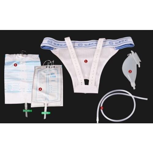 Silicone Adults Urinal with Urine Catheter Bags for Man Woman and Old Men male female Toilet Pee Loo with Non Return Valve+ 2bag