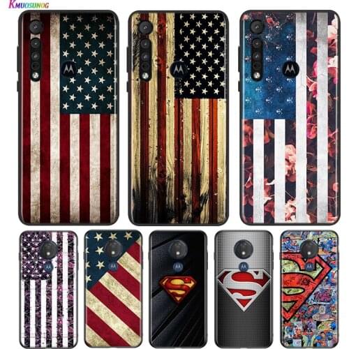 Blue American Flag For Motorola G9 G8 G Stylus Power One Fusion Hyper Edge E7 E6 5G Plus Play Lite Phone Case