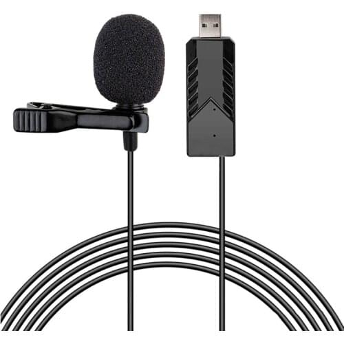 USB Microphone Lavalier Microphone Omnidirectional Capacitor Plug And Play For Computers Laptops Podcasts Interviews
