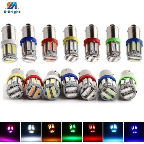 YM E-Bright 50PCS BA9S Led 12V DC T4W T11 7014 10 SMD Reverse Light Car Led Bulbs White Blue Red Green Amber Pink Ice Blue