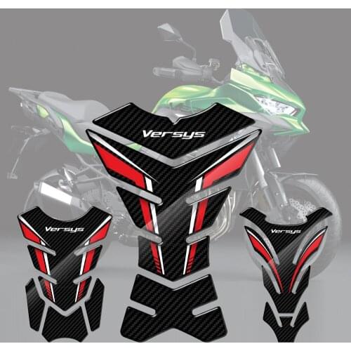 For Kawasaki Versys 650 1000 X300 Versys-X 3D Carbon-look Motorcycle Tank Pad Protector Sticker