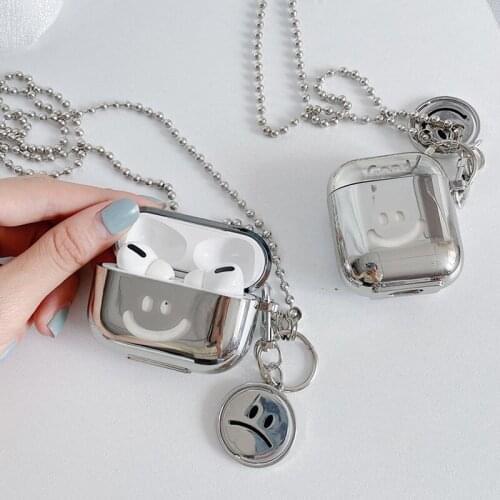 Smiley Protective Earphone Case For Apple AirPods 1 2 Pro3 Electroplating Cases Cover for Apple AirPods Pro Headset