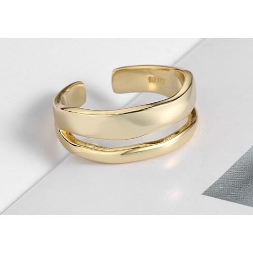 Fashion Pure 925 Sterling Silver Retro Simple Ring Female Layer Finger Rings For Women Jewelry 2021
