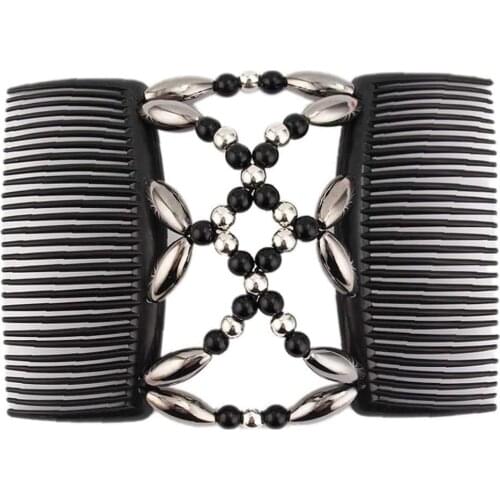 1PC New Handmade Beaded Hair Comb Stretch Comb Beaded Hair Clip Elastic Hairpin Claw Maker Headwear Women DIY Hair Styling Tools