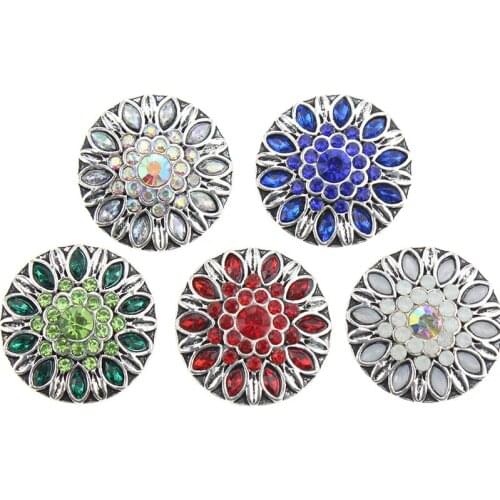 10pcs/lot New Snap Jewelry Flower Snap Button fit Metal 18mm Snap Bracelet Leather Bracelet DIY Button Jewelry