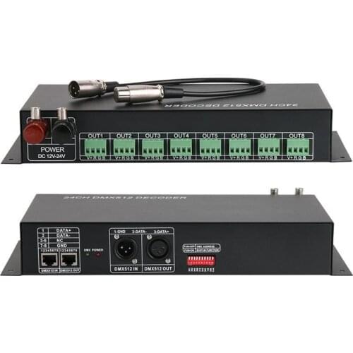 24 channel rgb dmx512 decoder; LED Decoder Controller ; dmx512 signal decoder; 2A/channel DC12-24V ;for led RGB strip light