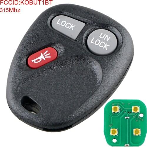 315Mhz 3 Buttons Car Key Replacement Remote Keyless Entry Key Fob KOBUT1BT Fit for 1999 2000 2001 GMC Sierra 1500 2500 3500 HD