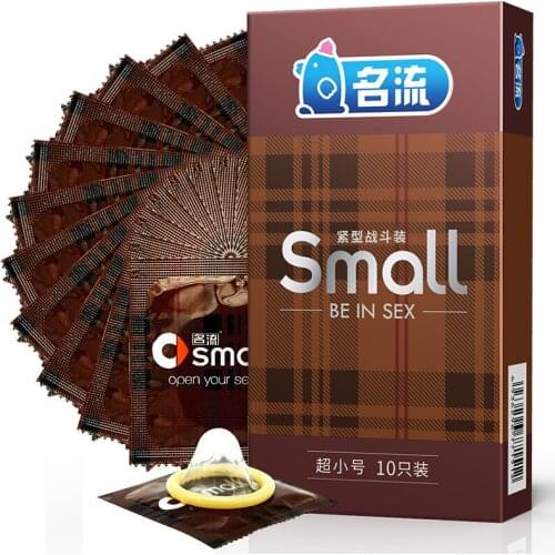 45mm Condom 10pcs Lubricate Condom Silicone Extender Condoms For Men Small Condoms Size Close Fit Condom G Spot Large Dotted