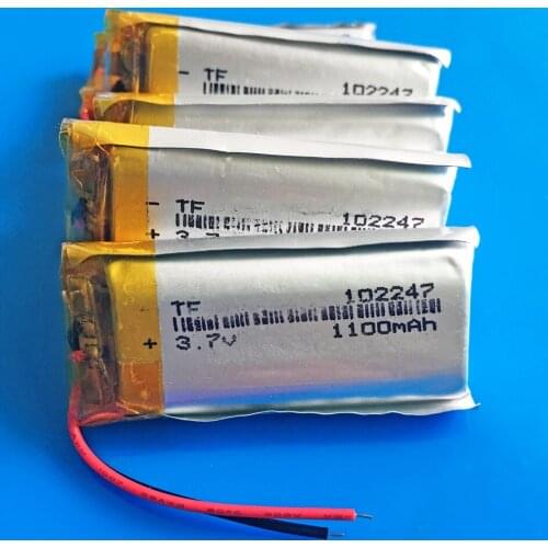 5 pcs 3.7V 1100mAh 102247 li-po polymer lithium Rechargeable battery for MP3 GPS PDA DVD bluetooth recorder e-book camera