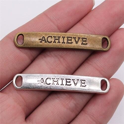 5pcs Achieve Connector DIY Jewelry Findings Accessories Charms 2 Colors Antique Bronze Plated 50x9mm