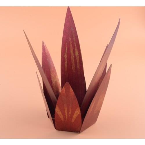 9 Leaves Rusty Style Art Tequila Agave Sculpture Fit For Garden Yard Home Ornaments Accessory DIY