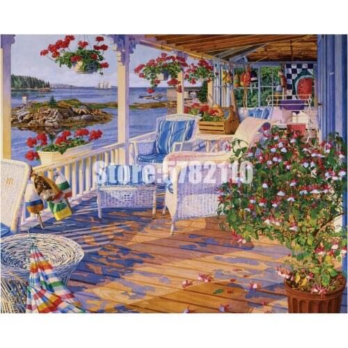 DIY 5D Diamond Embroidery Diamond Mosaic Gardening & Flowers Houses Ocean Christmas full Diamond Painting Cross Stitch Kits