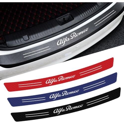 Car-Styling Tail trunk Rear Bumper Protector 3D Carbon fiber decoration Sticker For Alfa Romeo Giulietta 147 156 159 giulia mito