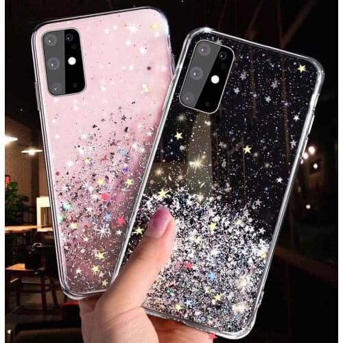 Glitter Stars Phone Case For Oppo A72 5G A53 A92S A52 A92 A91 F15 A8 A31 A9 A5 2020 A11X A11 A1K Soft Epoxy TPU Clear Back Cover