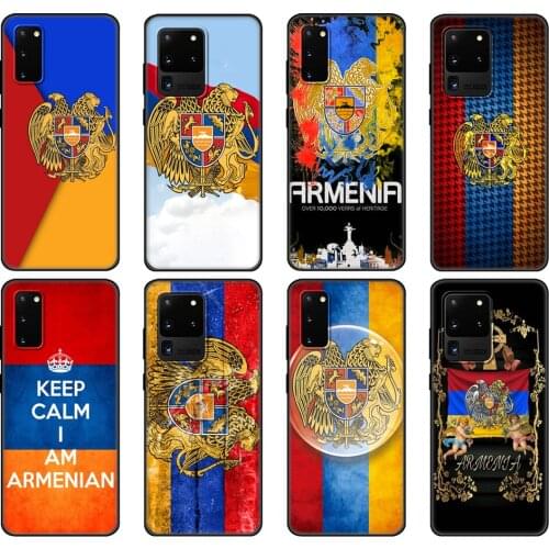 Black tpu Case For Samsung galaxy S20 /S20 PLUS/S20 ultra/S20+ /S20FE back cover Armenia Armenians Flag