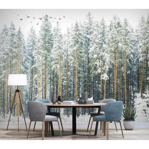 Decorative wallpaper Forest bird scenery background wall