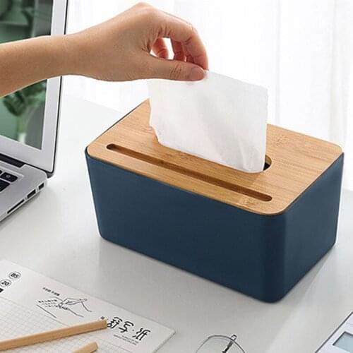 Tissue Box Wooden Cover Toilet Paper Box Solid Wood Napkin Holder Case Simple Stylish Tissue Paper Dispenser Home Car Organizer