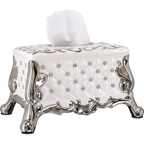 Ceramic Tissue Box Home Furnishings European Style Home Creative Living Room Light Luxury Drawer Box Tea Table Decoration