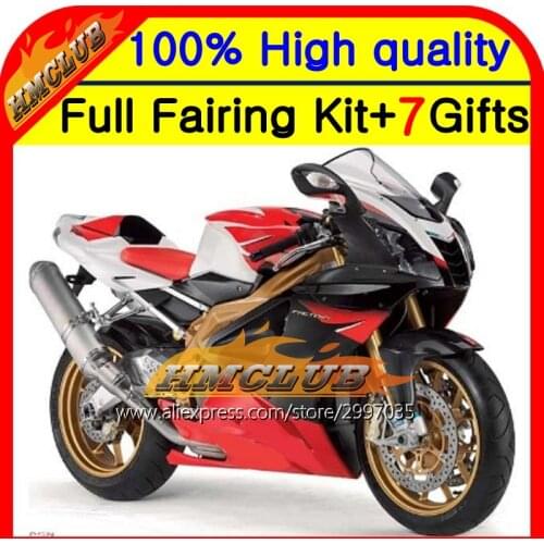 Body For Aprilia Red black RSV1000R 03 04 05 06 1000 R 5HM45 RSV1000 R 03-06 RSV 1000R Red white blk 2004 2005 2006 Fairing
