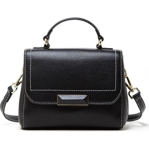 Leather Genuine Handbags Brand Litchi Texture Women Messenger Bags Famous Brands Handbag 2020 Shoulder Bag Tote 2 Colors Bag