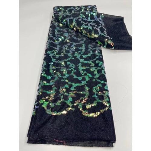 Green Sequins Embroidery Lace 2021 High Quality French Elasticity Tulle Mesh Lace African Lace Fabric For Nigerian Wedding Dress