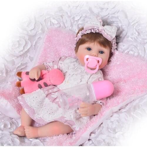 Reborn pretty girl baby dolls 40cm soft cloth body silicone newborn dolls best children gift bebes reborn bonecas menina