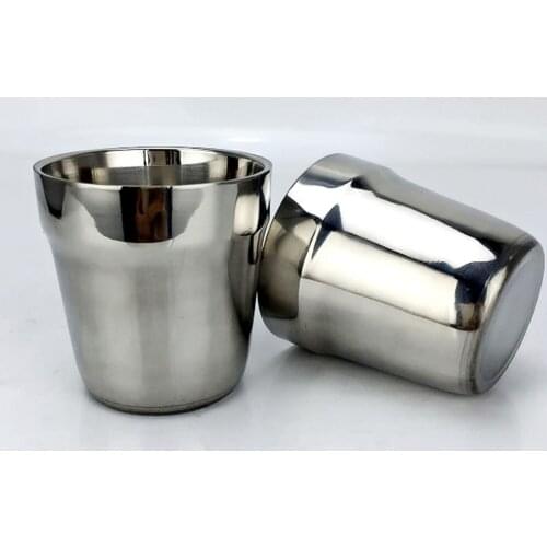 Stainless Steel Mini Double Layer Camping Travel Home Water Mug Cup 180ml 4x Unbreakable Double Wall
